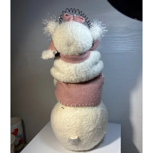 Country Lace Inc Snowwoman & Baby Figurine Plush Decor Bird Winter - Picture 7 of 8